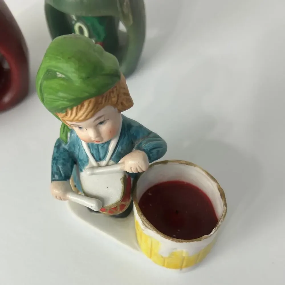 Vintage Christmas Candle Lot 2 Candles 3 Holders Japan Germany Holiday Decor